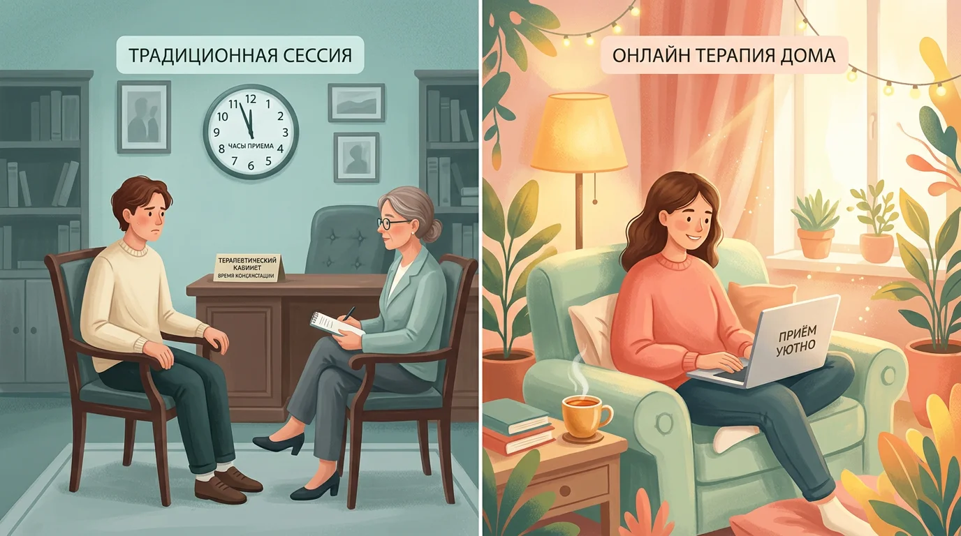Сравнение традиционной консультации и онлайн-формата помощи