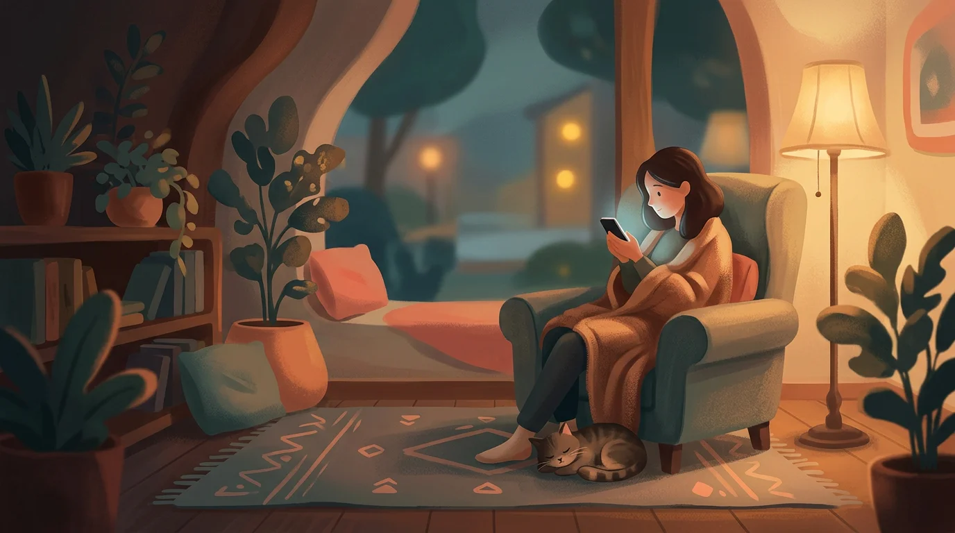 Человек в комфортной обстановке получает консультацию психолога онлайн анонимно