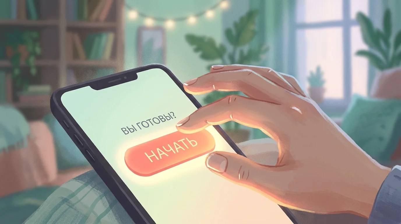 Момент нажатия кнопки для начала чата с ботом