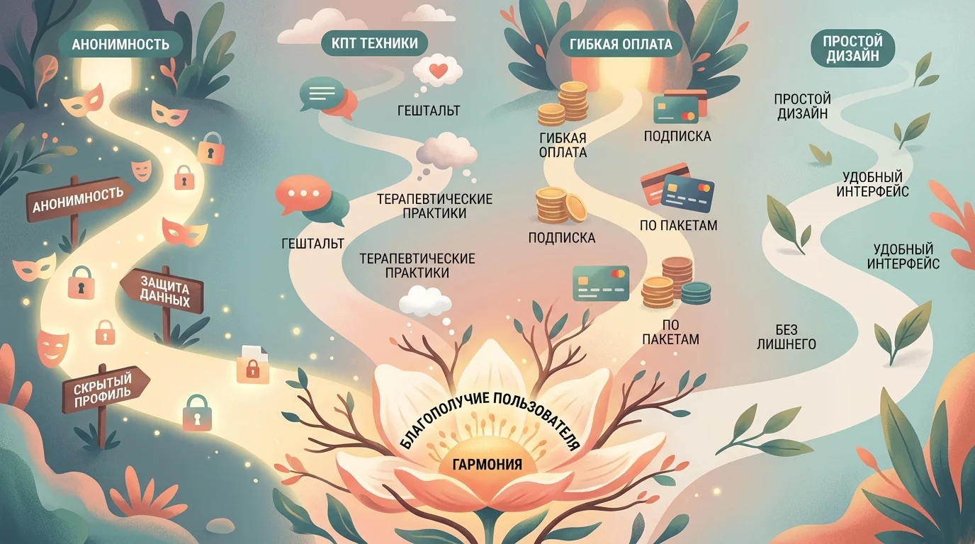 Сравнение основных ИИ-психологов по функциям и ценам