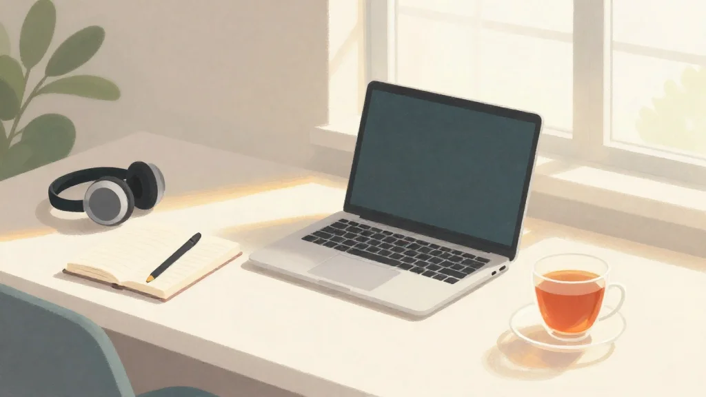 Подготовленное рабочее место для онлайн-консультации с психологом